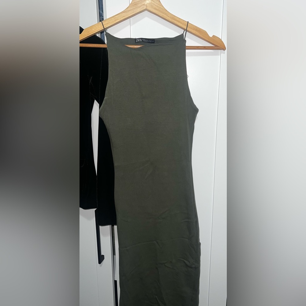 ZARA Green Midi Dress